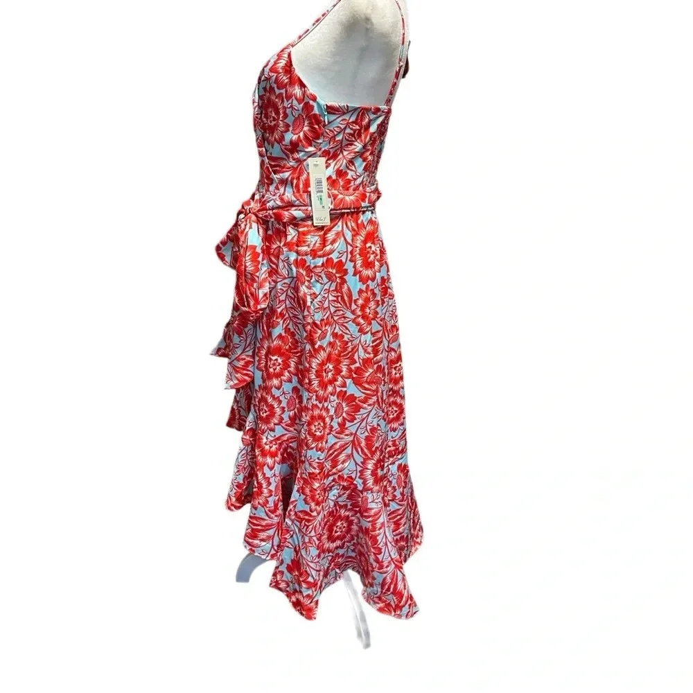 Eliza J Women's Petite Style Crepe De Chine Spaghetti Strap Printed Floral Dress